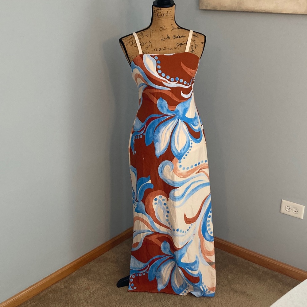 Donna Morgan Multicolor Swirl Maxi Dress Women Size 4 **FLAW**Read thru